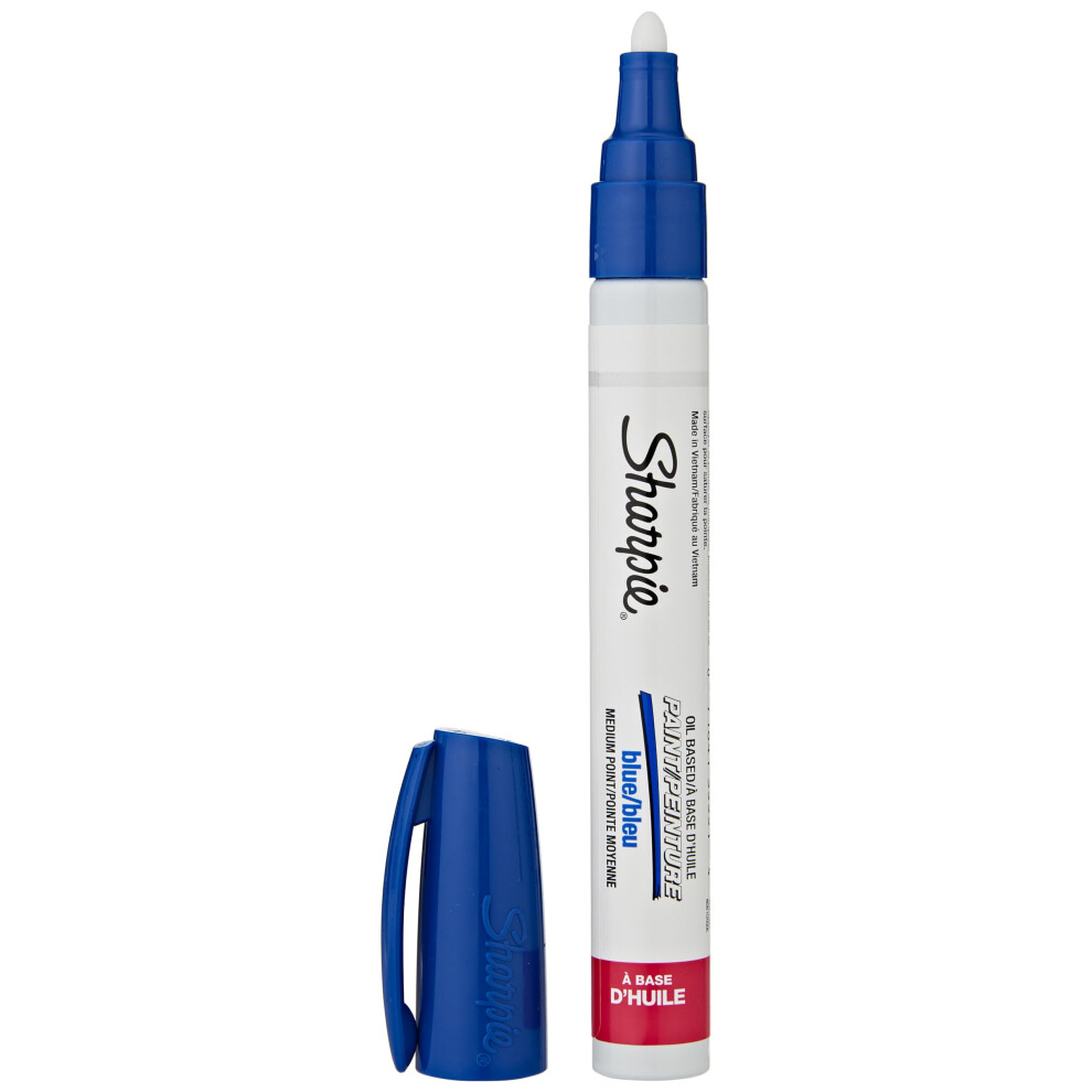 Sharpie Oil-Based Paint Marker  Medium Point  Blue  1 Count - Great for Rock Painting