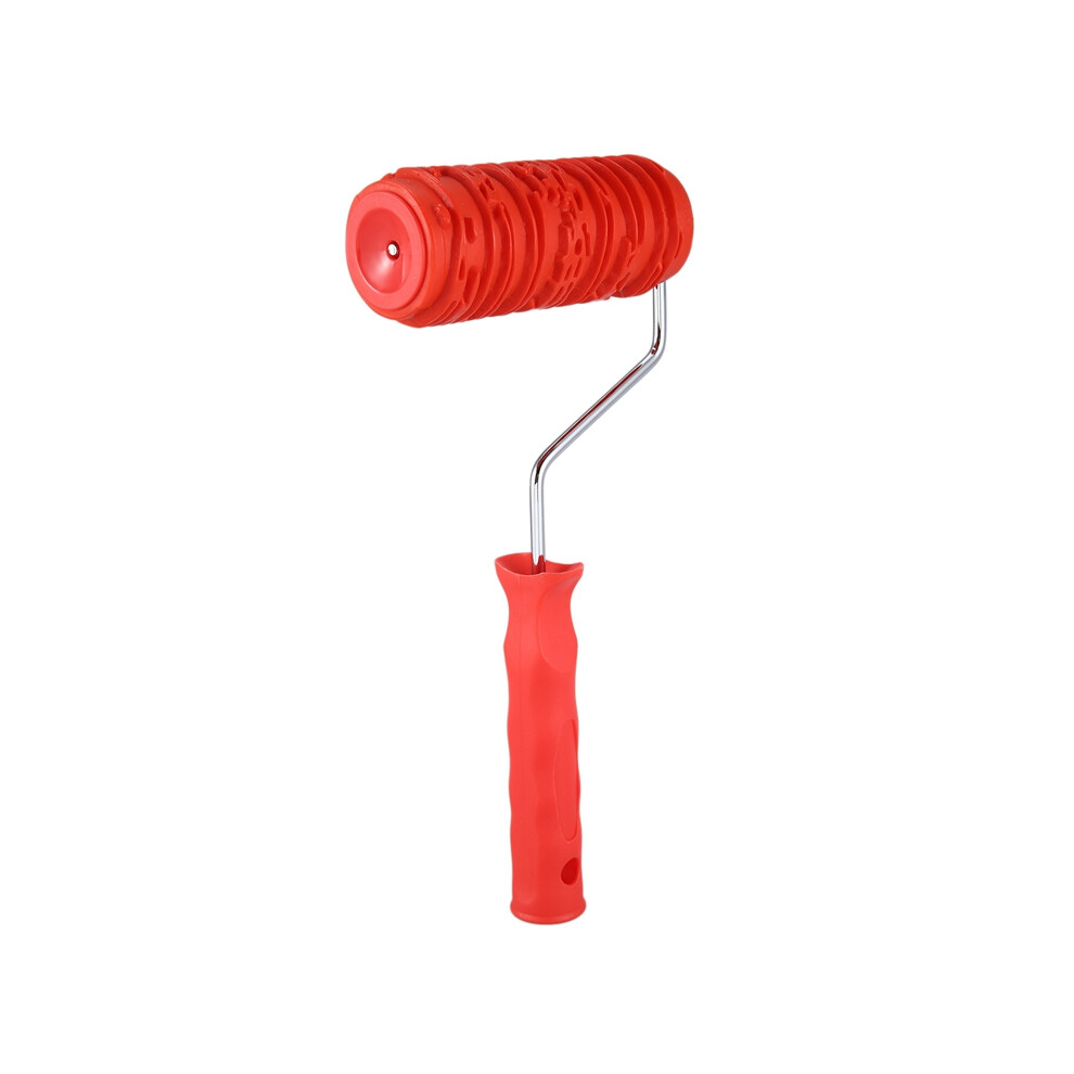 Rouleau De Peinture 6 Pouces Avec Poignã©E En Caoutchouc Motif Bois Outil Moletage Grain Pour Dã©Coration Murale Rouge 4853518161420