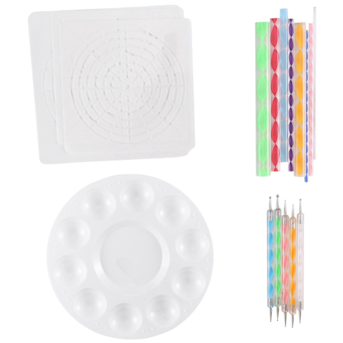 Mandala Dotting Stencil Tools Rock Painting Kit Ball Stylus Include Stencil, Paint Tray (17 Pack) 1