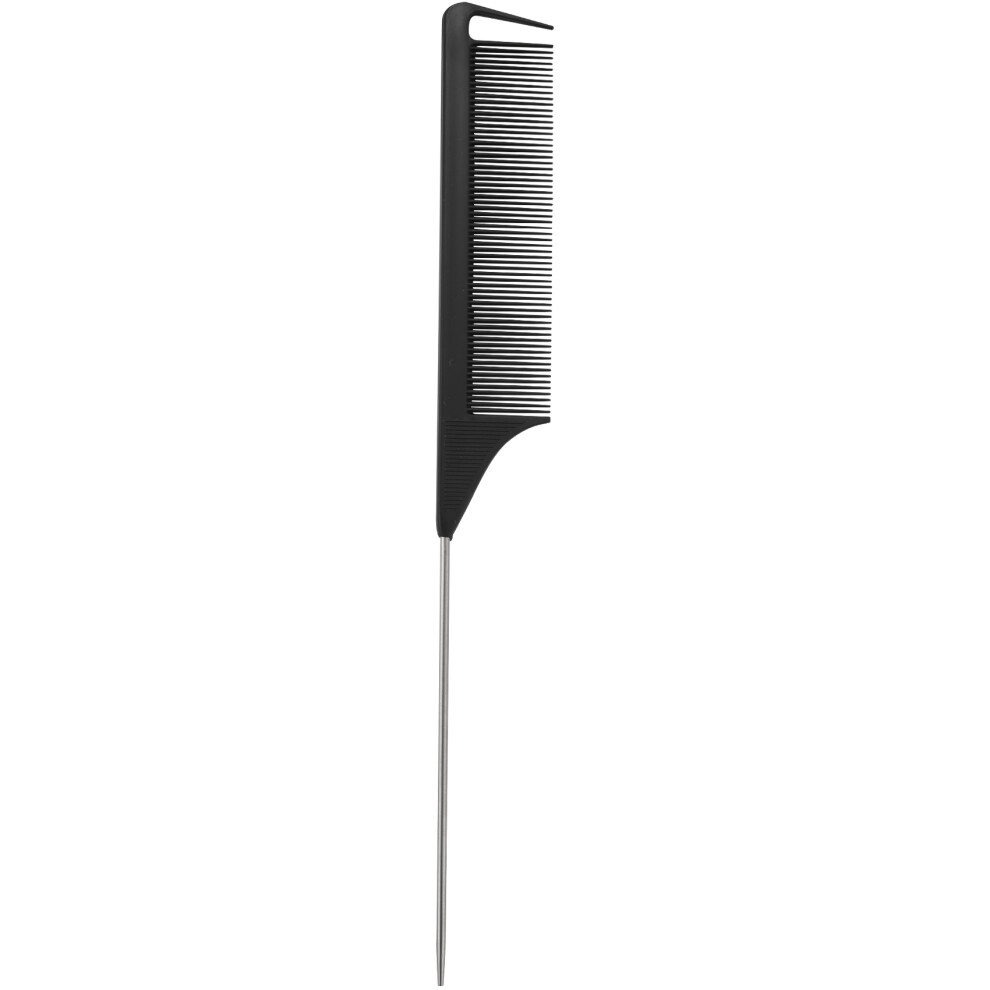 Jehiatek Unisex Black 1 Pcs Chaude De Mode Noir Dent Fine Peigne En Plastique Et Mã©Tal Broche Anti-Statique Cheveux Style Rat Queue 220 X 28 4Mm Coiffant Beautã© Outils