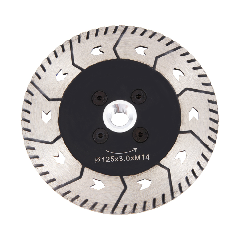 125 X 2,8 Mm M14 Double Face Diamant Lame De Scie Tranche Broyage Type Pointu Avec Bride 4853518171290