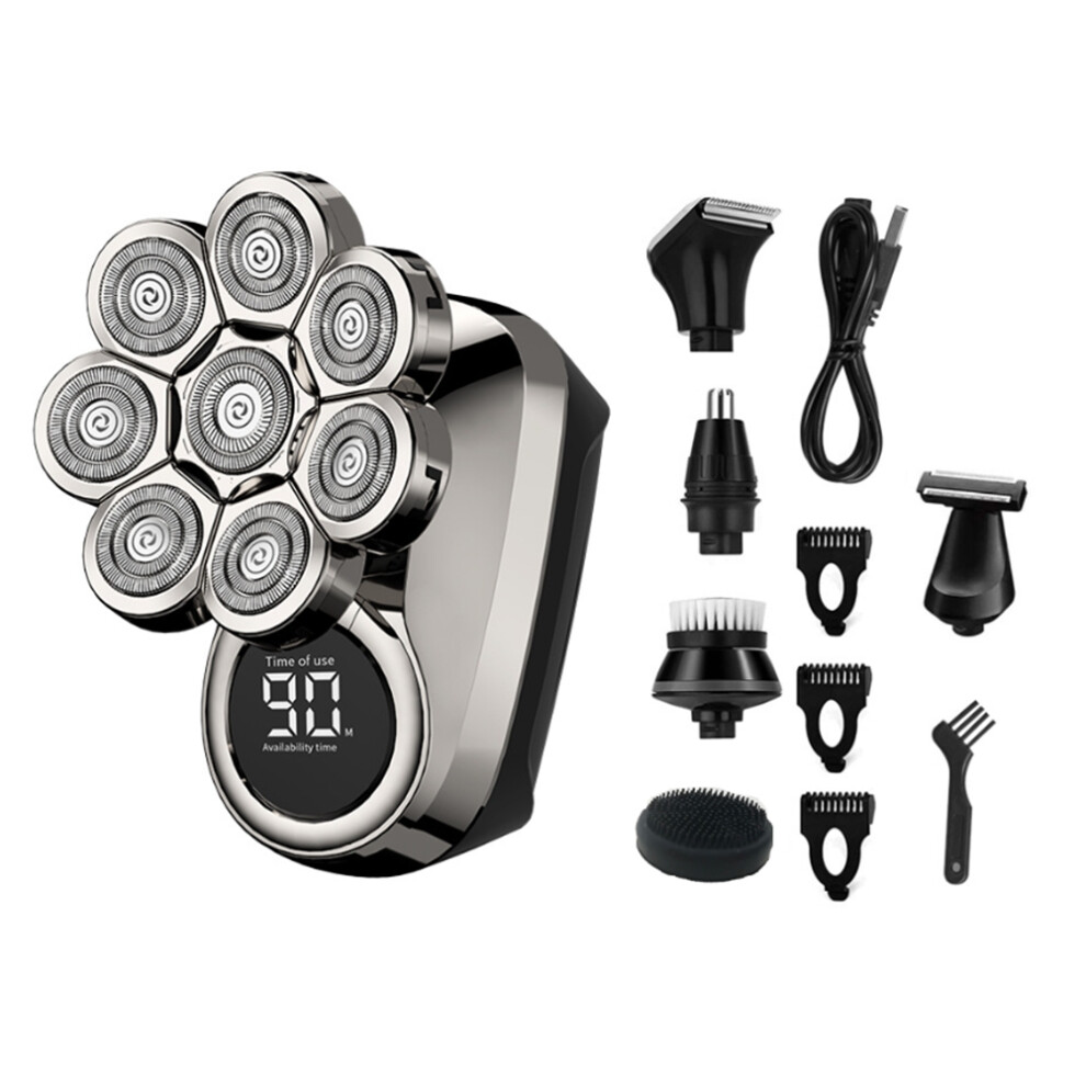 Jehiatek 8 Lames Multi-Rasoir Ã©Lectrique 6 En 1 Nez Oreille Tondeuse Barbe Rasoir Pour Chauves Affichage Led