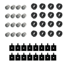 48PCS Mini Essieux de Roue Pack Bloc Accessoires Voiture Moyeu Pneu Classique Briques Construction Enfants DIY Blocs pour