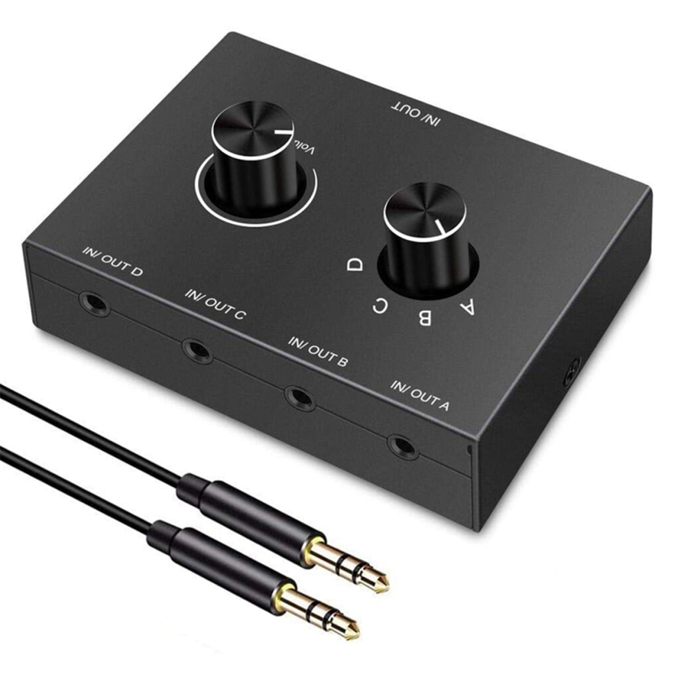 Sã©Lecteur Audio Jack 3,5 Mm 4 Voies, Commutateur Stã©Rã©O Bidirectionnel, Boã®Tier Rã©Partiteur, Amplificateur De Casque En 1 Sortie Red 4853568998458