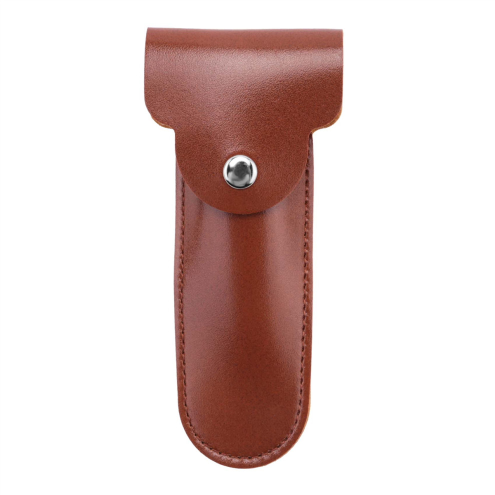 Jehiatek Brown Case Travel Holder Manual Double Edge Safety Razors Container Pu Leather Bag