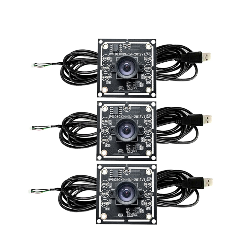 3 Modules De Caméra 100 Degrés 1Mp Ov9732 1280 X 720, Pilote Usb Gratuit, Mise Au Point Manuelle, Avec Câble 2 Mètres Pour Winxp/7/8/10 4853568904190