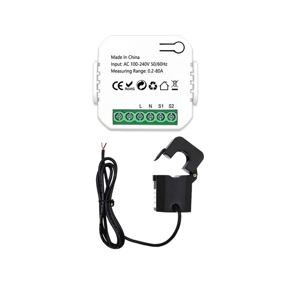 Tuya Smart Life Zigbee Compteur D'ã©Nergie 80A Avec Pince De Transformateur Courant Kwh Moniteur Puissance Statistiques D'ã©Lectricitã©110V 240V 4853568905999