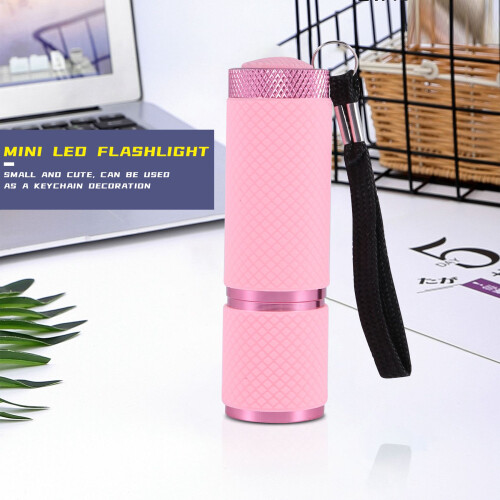 Outdoor Mini Pink Rubber Coated 9-LED Flashlight Torch 2