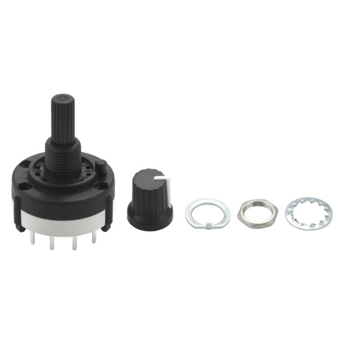 3P4T 3 Pole 4 Position Single Band Selector Rotary Switch w Knob 1