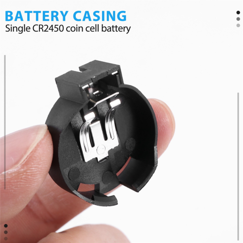 2 Pcs CR2450 Coin Cell Button Battery Socket Holder Case Pins Black 2
