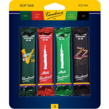 A Vandoren SRMIXS3 Soprano Sax Jazz Reed Mix krtya 1-1 ZZ V16 JAVA s JAVA Red Strength 3 krtyt tartalmaz