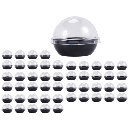 50 Pack Clear Plastic Mini Cupcake Container, Individual Packaging Treat Boxes with Dome Lids for Muffin Macaron 2
