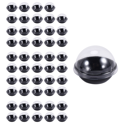 50 Pack Clear Plastic Mini Cupcake Container, Individual Packaging Treat Boxes with Dome Lids for Muffin Macaron 1