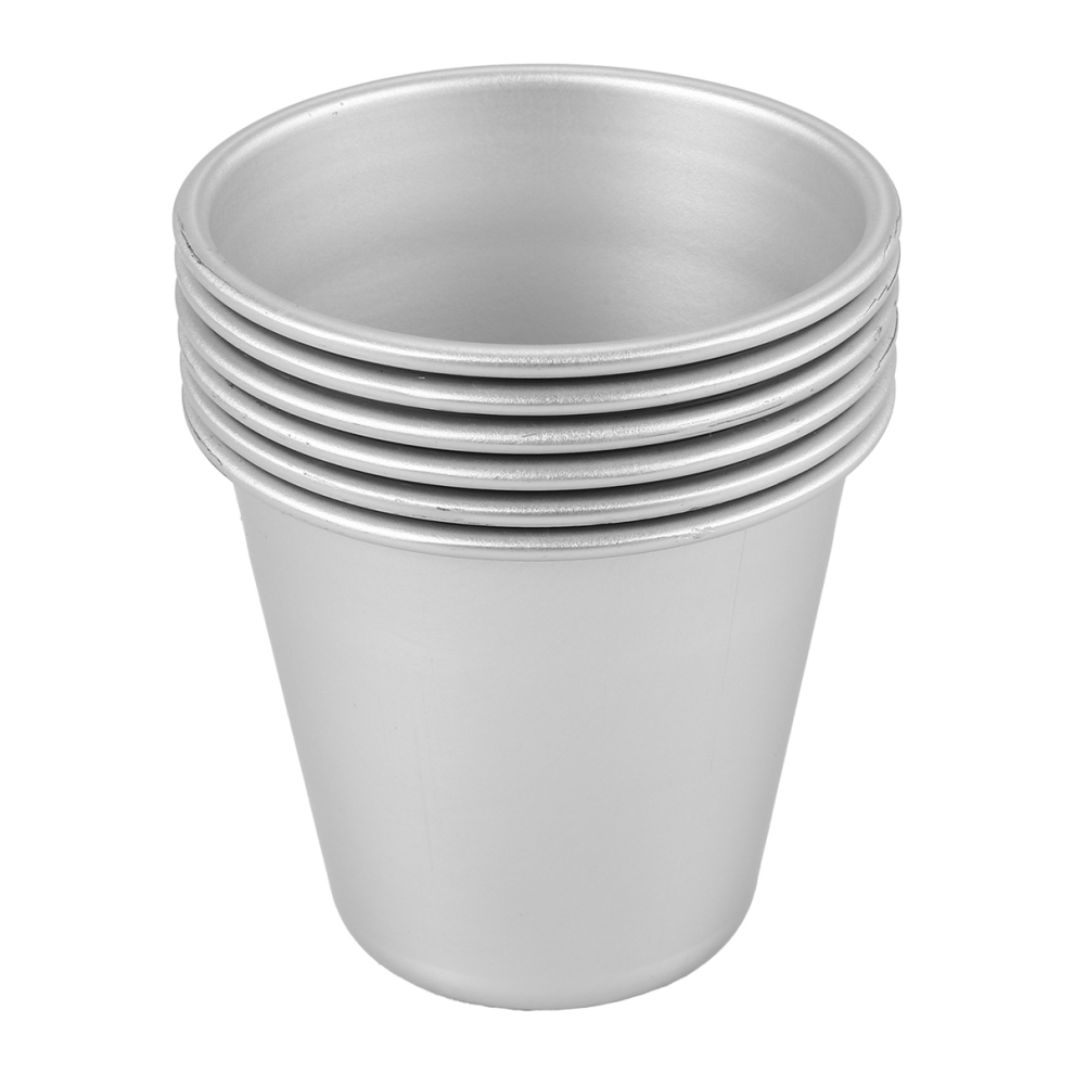 Jehiatek 6 Pcs Aluminium Dariol Mould Baking Cup Dariole Pudding Dessert Creme Moulds Round Nonstick Egg Tart Bakeware