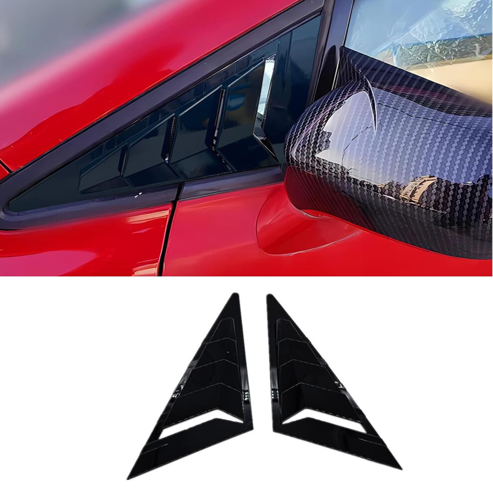 Window Louvers For 8Th Gen Honda Civic 2006 2011 Accessories Front Side (Bright ) Black 689788462394