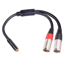 3.5mm Stereo Female Jack to Dual-XLR 3 Pin Male Plug Y Splitter OFC Aux Audio Cable 3Pin XLR Microphone