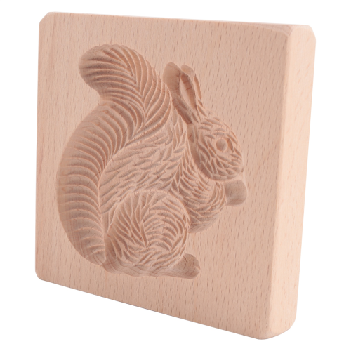 Cookie Mold Shortbread Wooden Biscuit Cutter Gingerbread Mold(Squirrel)