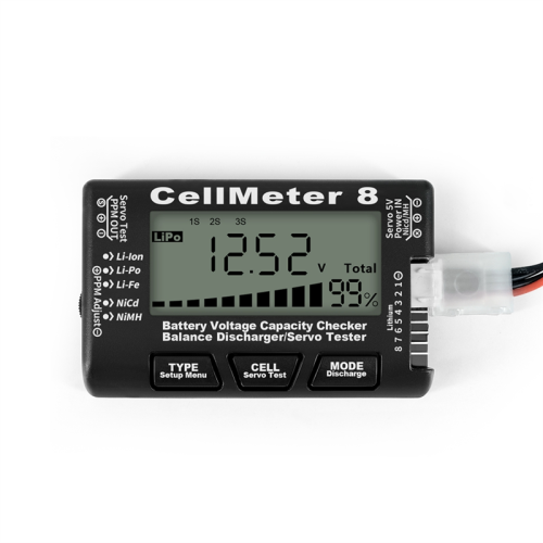 RC Cellmeter 8 Digital Battery Capacity Checker Controller Tester Voltage for Li-Ion NiMH Nicd Cell Meter Black 2