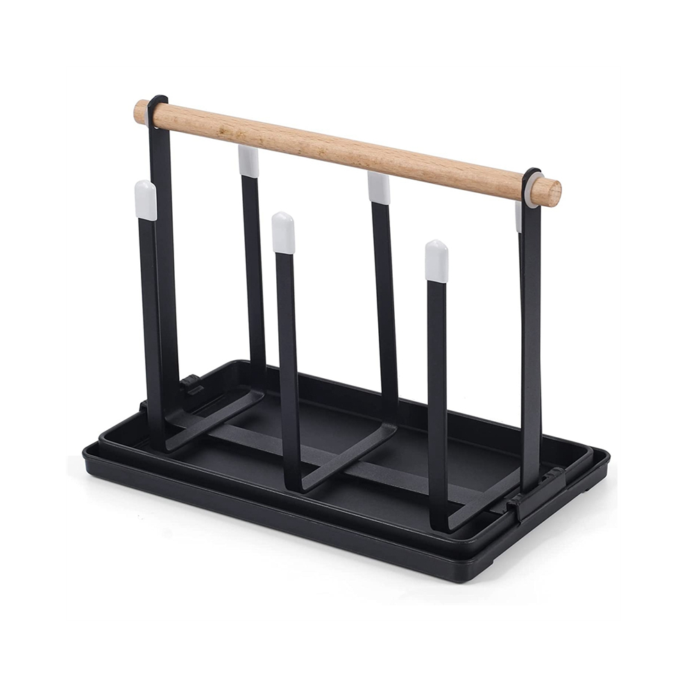 Bottle Holder,Dish Drainer Bottles,6 Stand, Metal Cup Holder With Drip Tray And Dryer For Bottles Cups Jehiatek