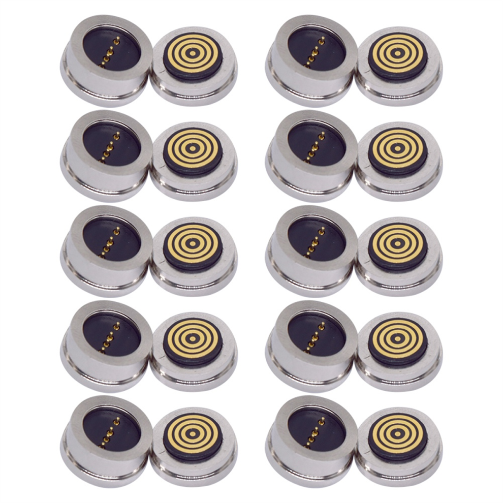 10 Paar 4Pin Runder 360 Blindabsaugung Wasserdichter Magnetischer Pogo-Pin-Anschluss Ladeanschluss 4853568940105
