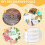 Acrylic Round Cake Disk Set - Discs Circle Base Boards with Center Hole 2 Comb Scrapers (4 Patterns) & Dowel Rod 9