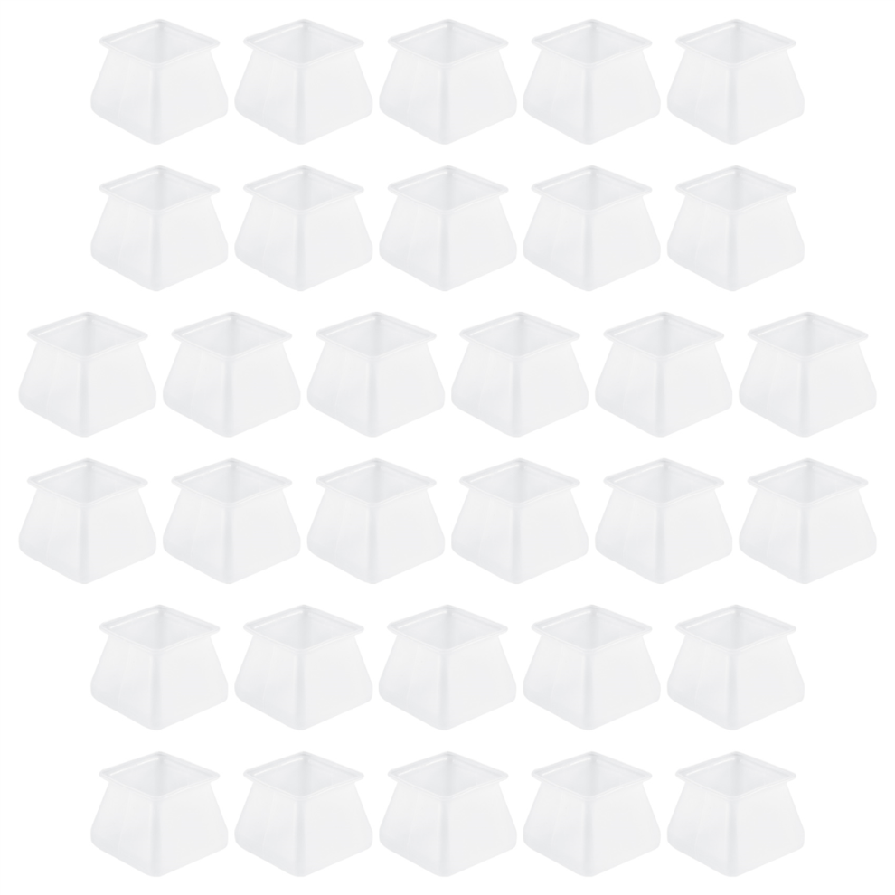 32Pcs Furniture Silicon Protection Cover - Square Silicone Chair Leg Floor Protectors Caps Table Feet Prevents Scratches And Noise 4853568950807