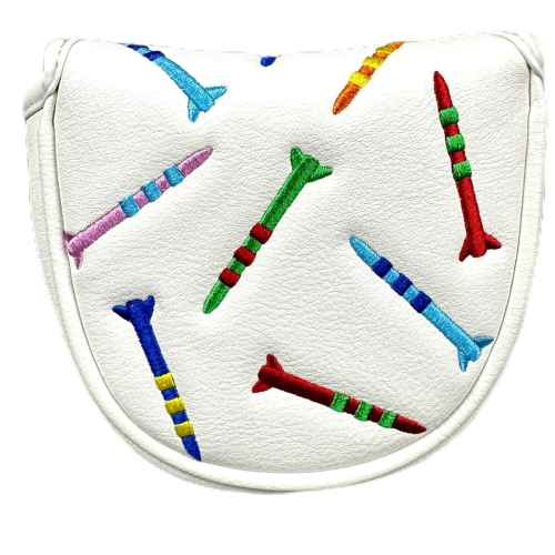Magnetic Golf Putter Cover PU Mallet Closure Head Portable White 1