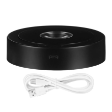 Round Stand Led Rotating Display Base for Crystals Lighted 8 Light Modes Pedestals(Black)