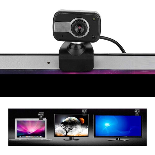 Webcam, Webcam Web Camera Cam 360 Degree Built in Mic Webcam Desktop PC Camera(Black) 2