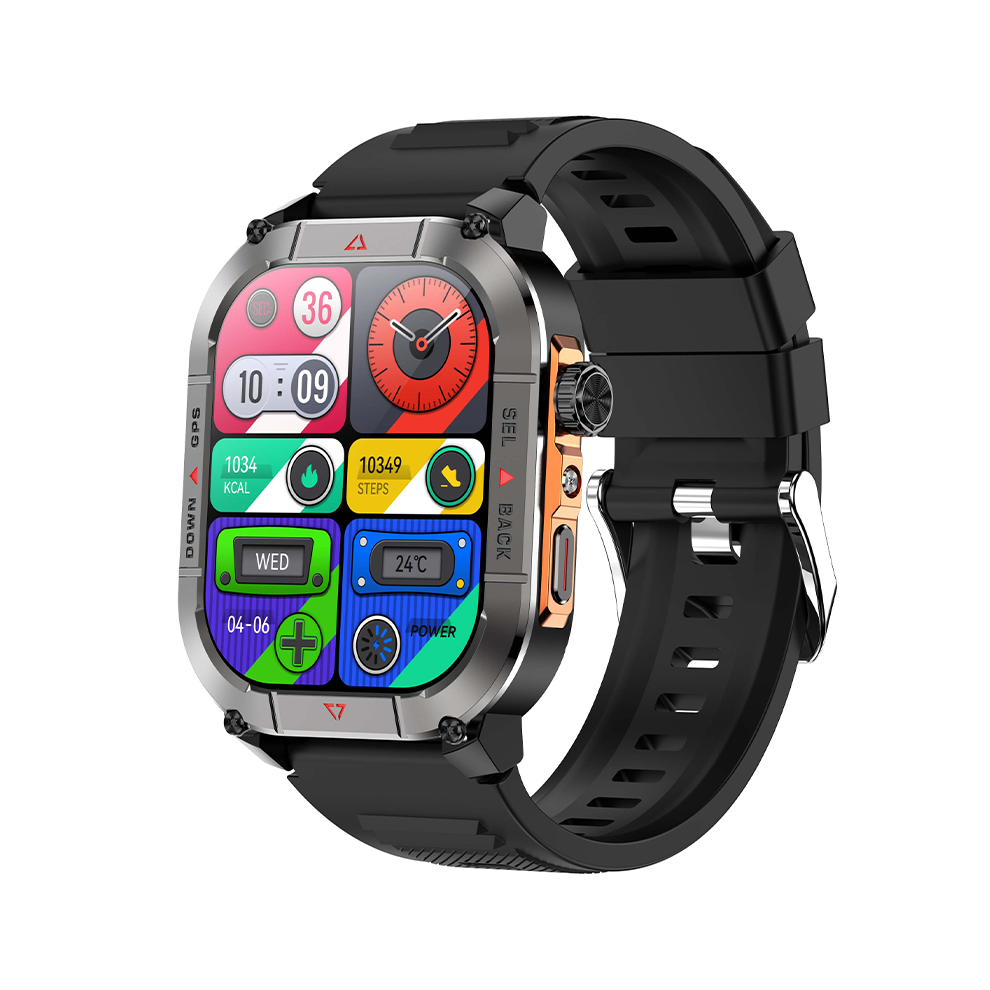 Smartwatch Hk84 3Atm Waterproof Gps Compass Amoled(Black) Black 6976918069801