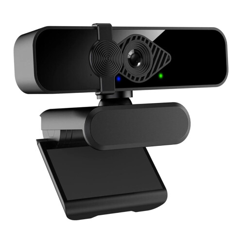 2K Webcam for PC, 85 View USB Computer Camera, with Noise Canceling Microphone & Privacy Cover(Black)