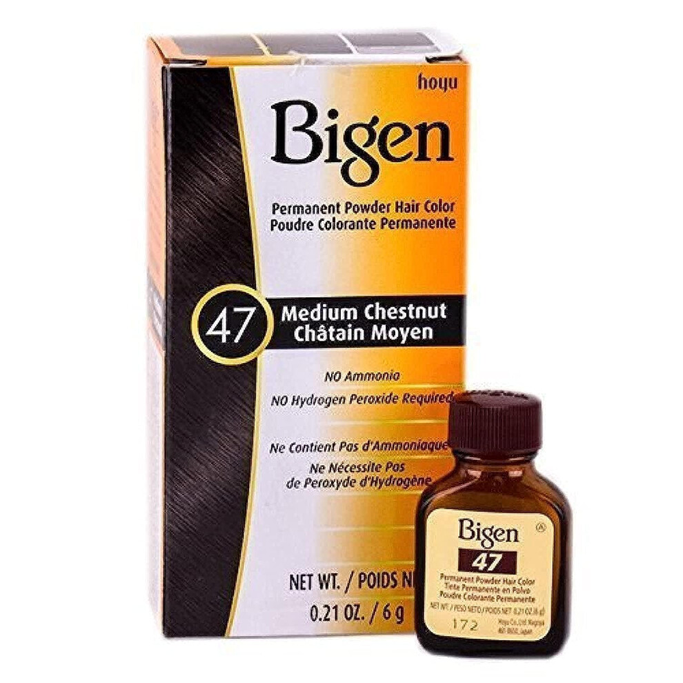 Poudre colorante permanente pour cheveux Bigen - 47 Châtain moyen