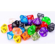 25 t?ller diverse pakke med 10 -sidet terning - Multikarvet sortiment af D10 polyhedrale terninger