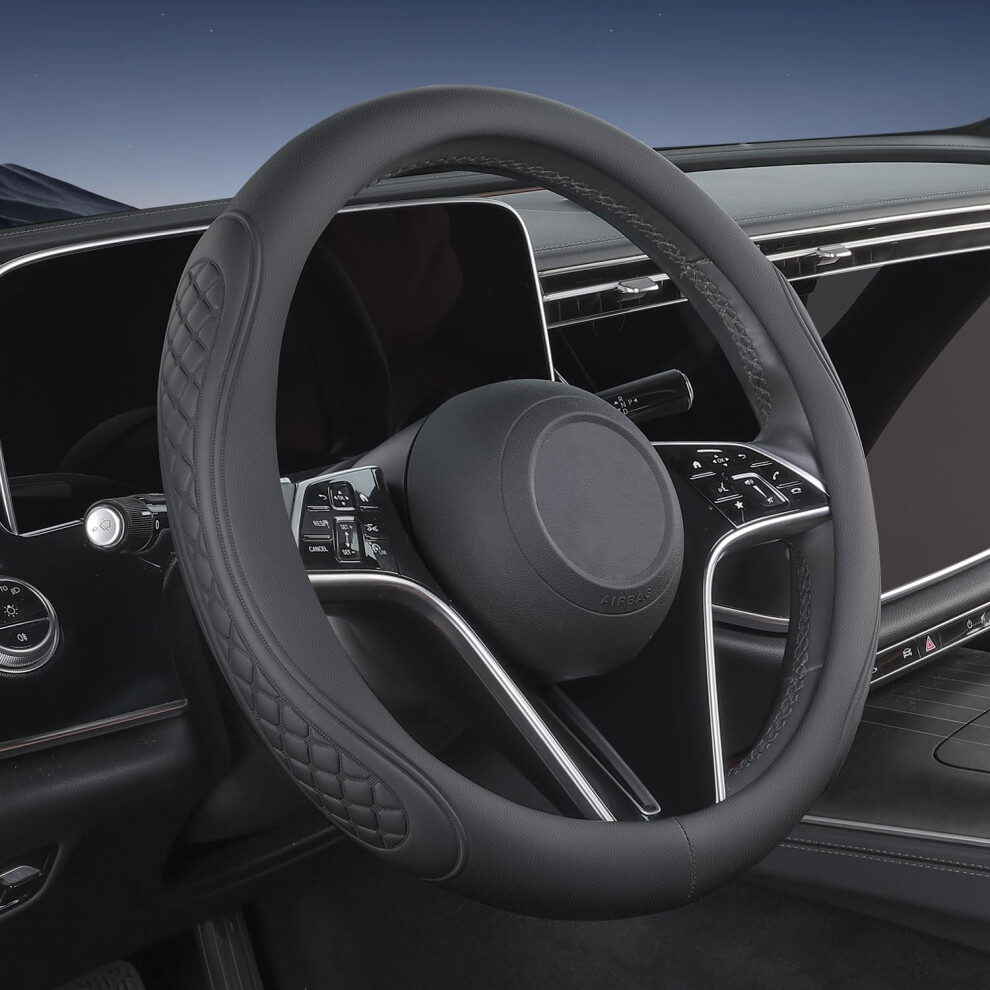 Leather Steering Wheel Cover Compatible With Gmc Sierra 1500 2500 3500 Hd Terrain Yukon 689788462981