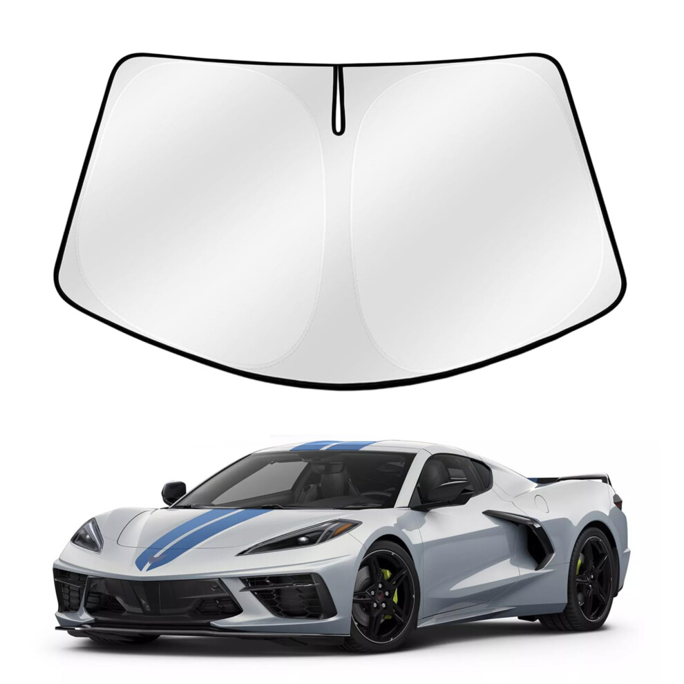 Front Windshield Sunshade For Chevrolet Corvette C8 Uv Blocker Privacy Protector 689788464176