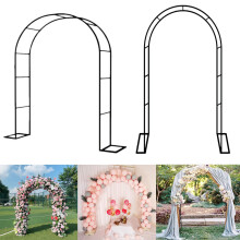 Garden Arch Metal Arch Trellis for Climbing Vines Black Garden Arbor with Base Wedding Arch Stand