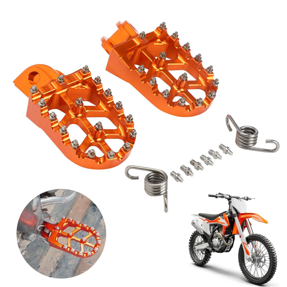 Motorcycle Foot Pegs Footpegs Footrests Foot Pedals Rests Cnc For Sx Xc Exc Xcw Orange 689788466026