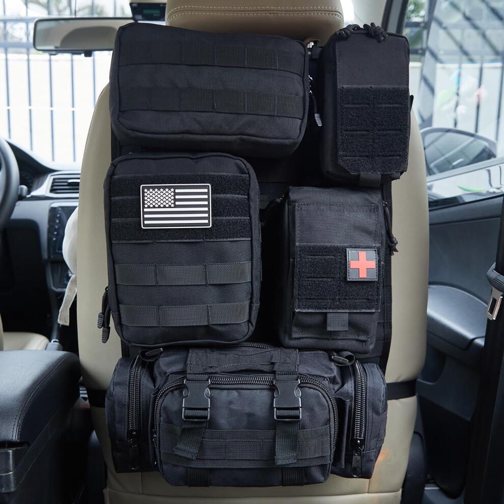 Universal Tactical Car Seat Back Organizer Bag Tactical Molle Vehicle Organizers Panel Gear (B Styleblack) 689788466989