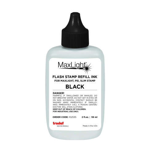 Trodat ml2oz-blk maxlight p?fyld bl?k 2oz flaskefarve sort sort