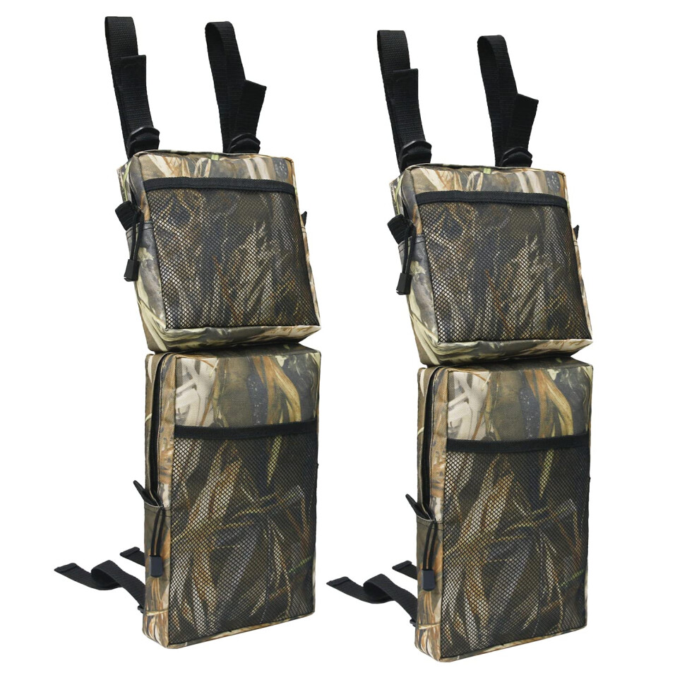 ATV Fender Bags 2Pack ATV Tank Saddle Bags Cargo Storage Pack Hunting Fishing Bags, Reed Camouflage
