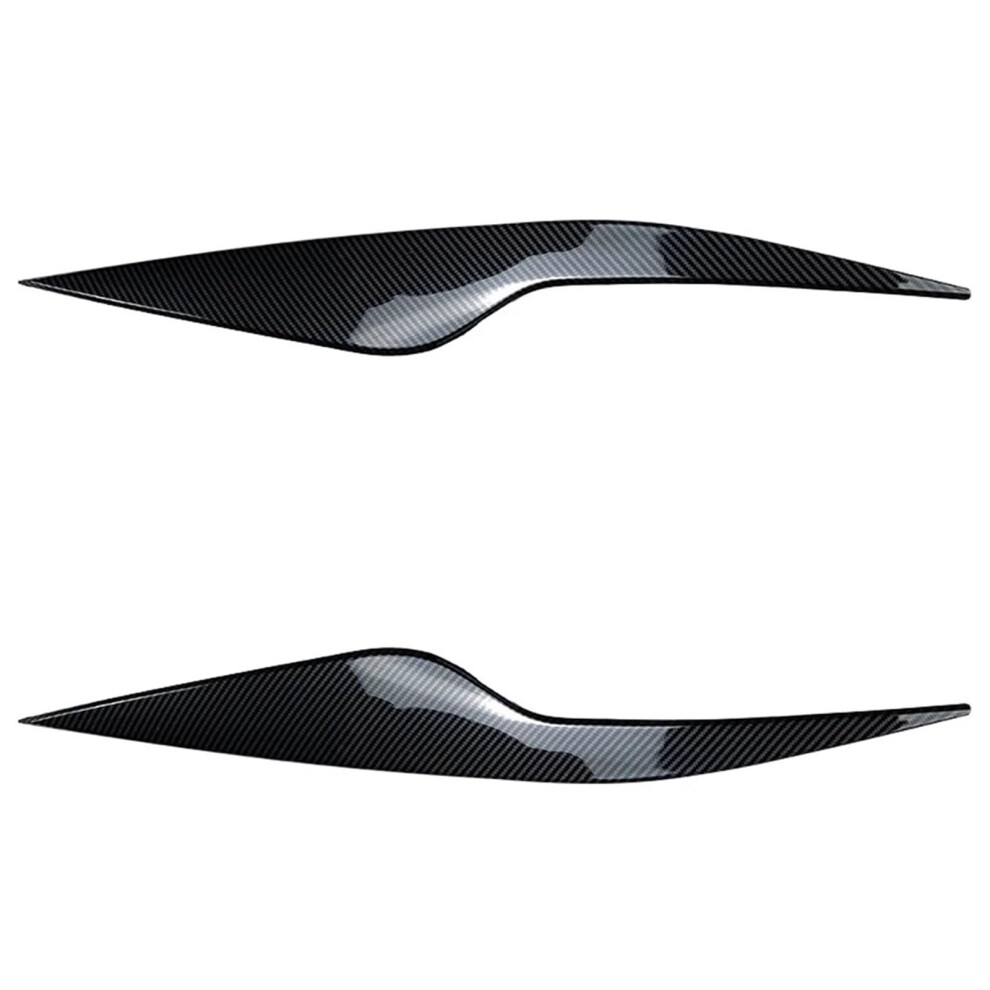 2Pcs Eyelids Headlight Eyebrows Decoration Trim Compatible With Ford Focus Mk2 C307 20082010 Glossy /Carbon Fiber(Carbon Fibre Look) Black 689788468426