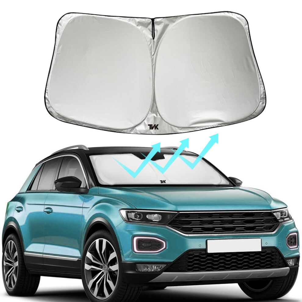 Car Windshield Sun Shade Reflective Polyester Blocks Heat And Sun Foldable Keeps Vehicle Cool 689788468556