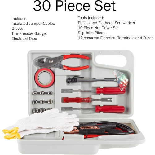 75CAR1033 Emergency Roadside Assistance Tool and Auto Kit by – 30 Piece 1