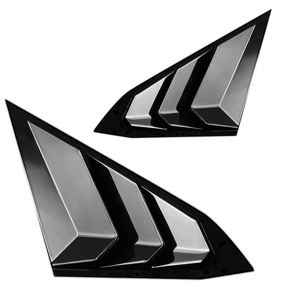 Yingtuu For 10Th Gen Civic Sedan 2016 Accessories Car Exterior Rear Side Window Louvers Air Vent Scoop Shades Cover Blinds Bright Black 689788469294