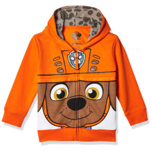 Nickelodeon Toddler Boys Paw Patrol Personagem Big Face Zip Hoodies Zuma Orange 3T