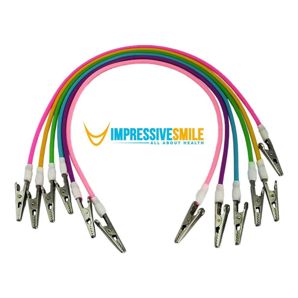 Impressive Smile Set Di 5 Clip Per Bavaglino In Silicone Sterilizzabile Colorato Per Denti; I Colori Possono Variare-image