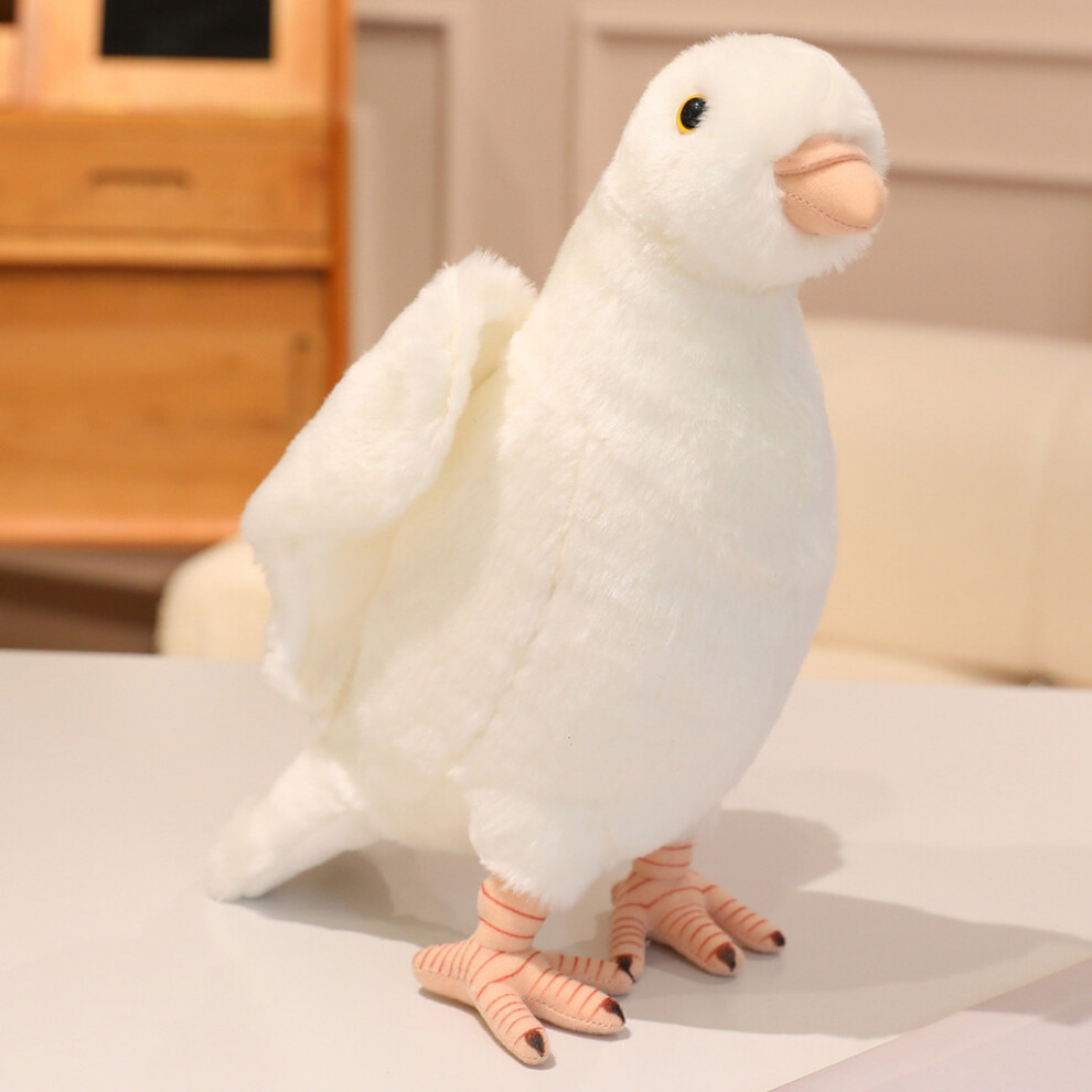 ( Dove, 30Cm) Originality Simulated Pigeon Plush Toy For Room Gifts Decoration And White/Gray