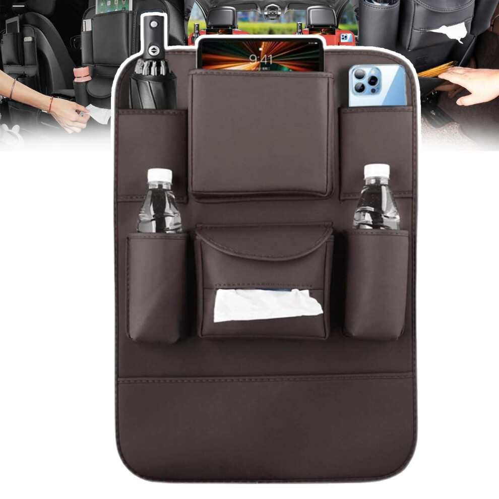 Obbarde Obbarde Car Seat Back Organizer, Multifunctional Storage Box, 7 Pockets (Brown) Brown 689788470368