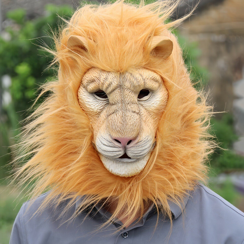 (New Lion) Lion Latex Handmade Face Mask Costume Accessories For Halloween Events And Party-image-OPC-PHZDWNT-NEW