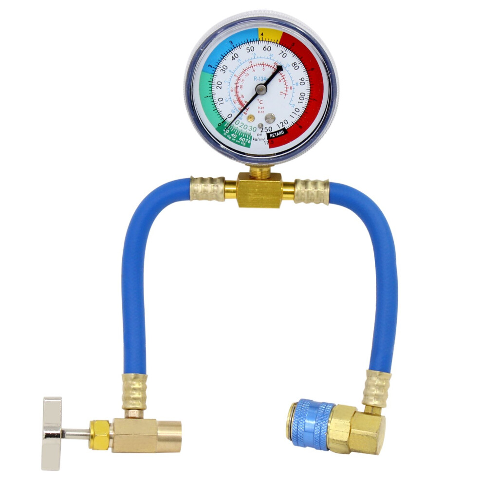 R134a Charging Hose With Measuring Pressure Gauge, Ac Refrigerant Recharge Kit, Auto Car Ac 689788470917